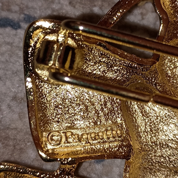 Vintage Douglas paquette Gold Double horse Head Buckle - Picture 3 of 6